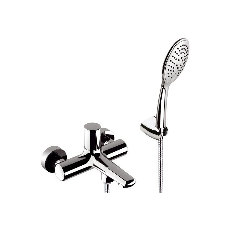 FUSION Miscelatore vasca esterno con kit doccia e flessibile 150 cm finitura cromo