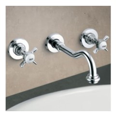 LIVINGSTONE batteria lavabo a parete finitura cromo