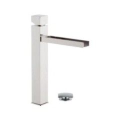 CUBE WATERFALL monocomando lavabo alto con bocca a cascata finitura cromo