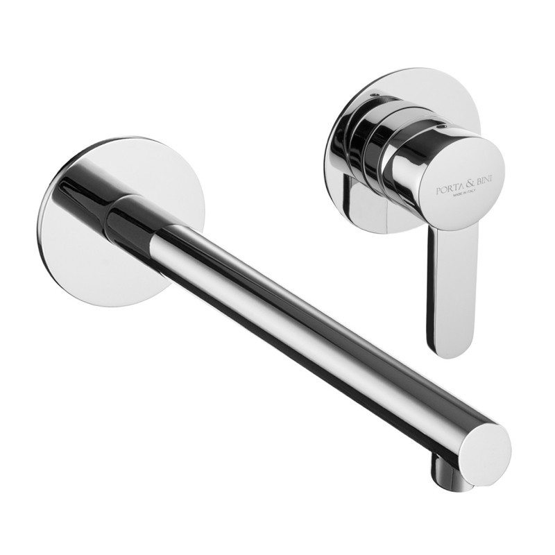 SALLY Monocomando lavabo a muro due parti canna mm 200 finitura cromo