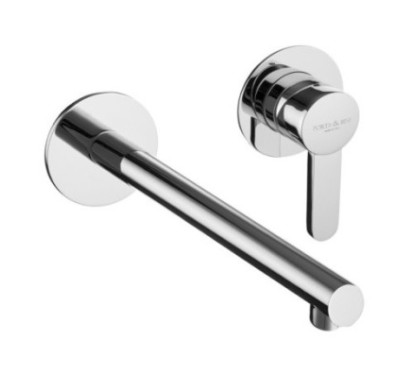 SALLY Monocomando lavabo a muro due parti canna mm 200 finitura cromo