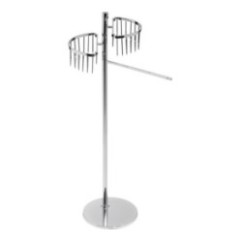 MT Piantana in ottone cromato con due griglie semicircolari + porta salviette