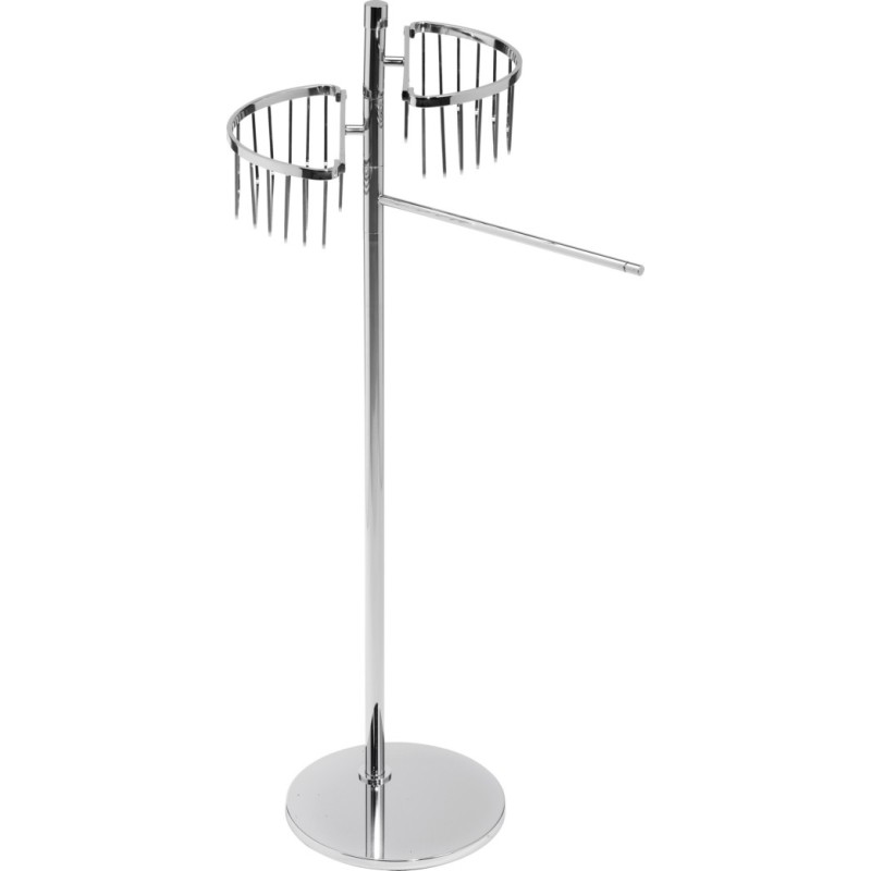 MT Piantana in ottone cromato con due griglie semicircolari + porta salviette