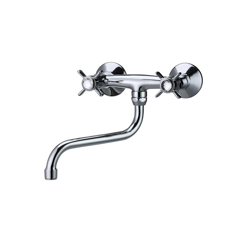 BIJOU monoforo lavello a parete bocca a S diam.18 finitura rame