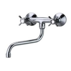 BIJOU monoforo lavello a parete bocca a S diam.18 finitura bronzo