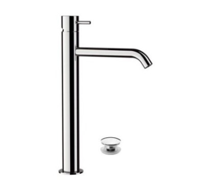TOKYO Monocomando lavabo alto con scarico click-clack finitura cromo