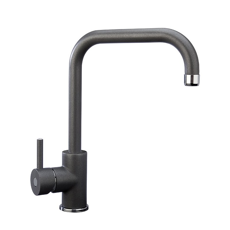 VENMIX20 miscelatore monocomando con canna tubo ad U finitura ultrametal titanio