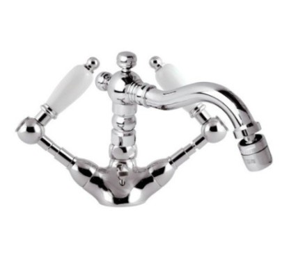 RETRO' Monoforo bidet canna antica con scarico finitura cromo