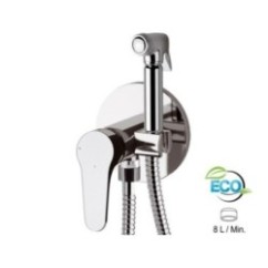 OMEGA ECO Miscelatore incasso per shut-off con doccetta shut-off, supporto doccia, presa acqua finitura cromo