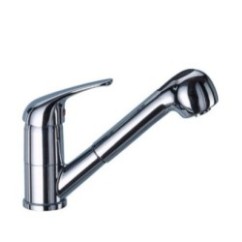 LINEA CUCINA miscelatore lavello con doccia estraibile a 2 getti finitura nickel spazzolato