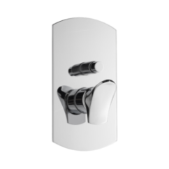 BèK Monocomando doccia incasso due uscite finitura cromo