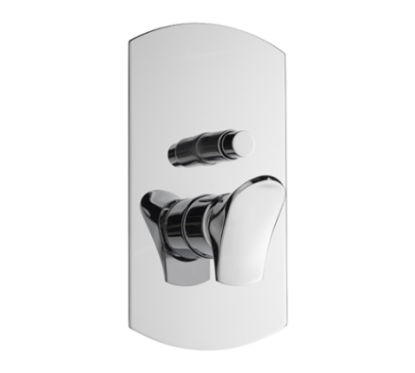 BèK Monocomando doccia incasso due uscite finitura cromo