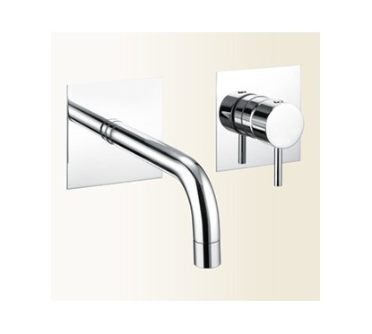 SIMPLY Miscelatore monocomando per lavabo ad incasso finitura nickel spazzolato