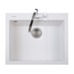 ONE 60.10 Lavandino cucina ad una vasca finitura nanostone N1 pure white