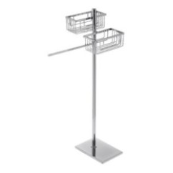 MT Piantana in ottone cromato con due griglie + porta salviette