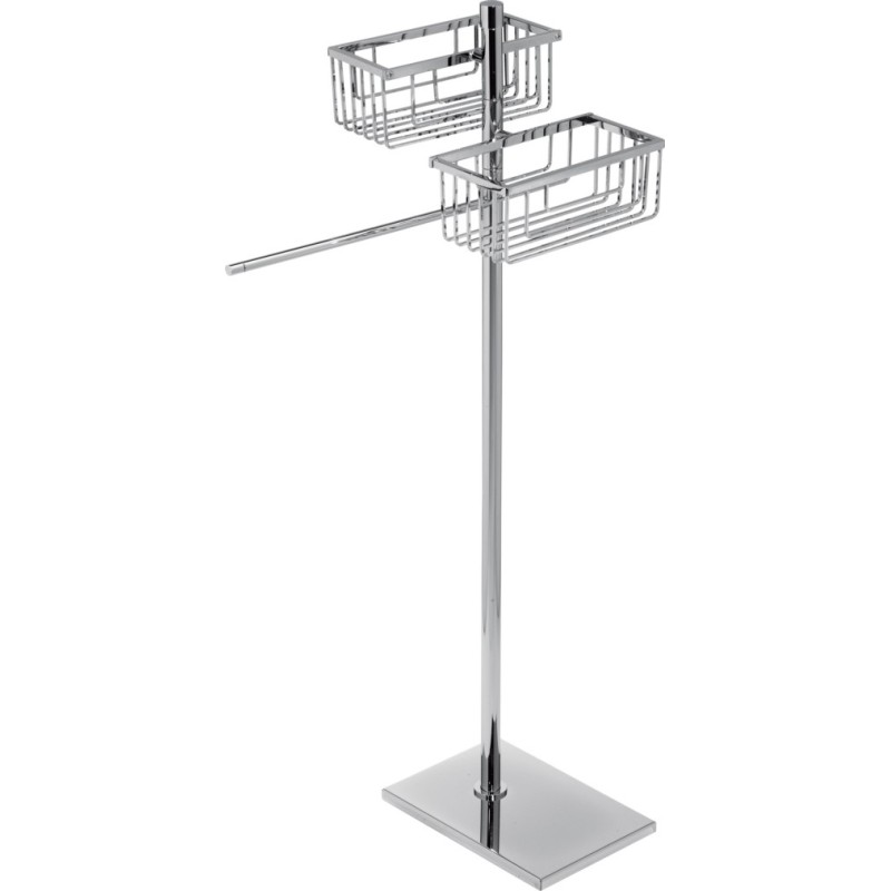 MT Piantana in ottone cromato con due griglie + porta salviette