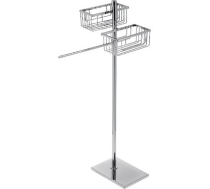 MT Piantana in ottone cromato con due griglie + porta salviette