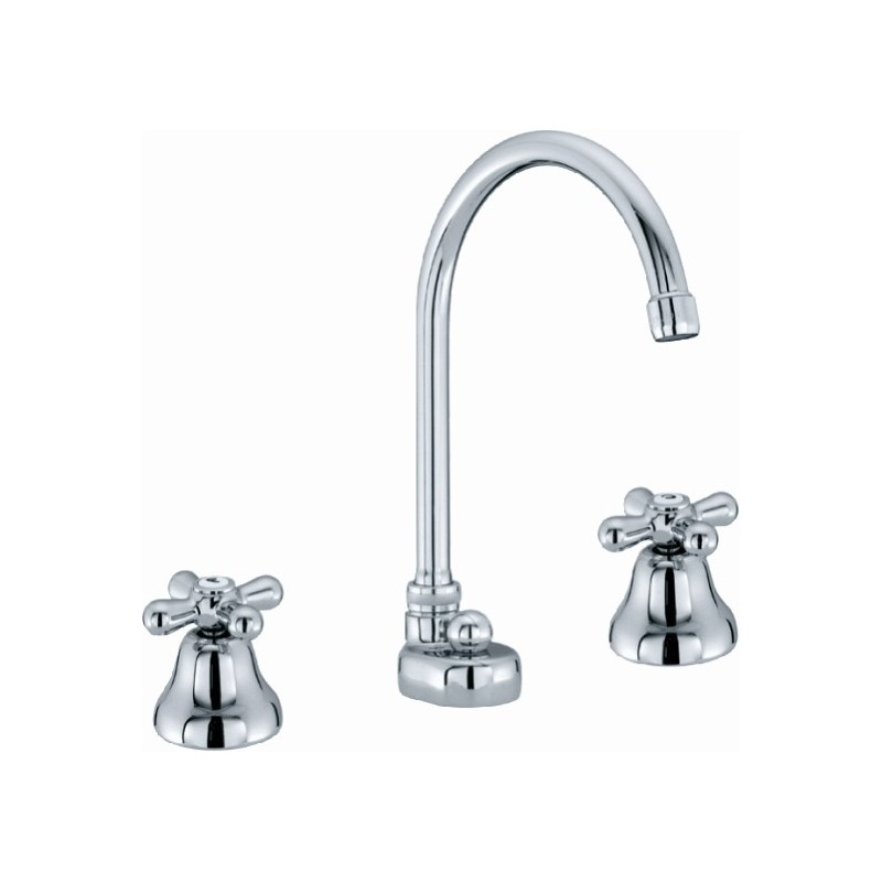 MAYA batteria lavabo canna girevole con scarico finitura cromo