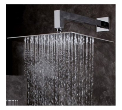 SQUARE FLAT Soffione quadrato in acciaio 40 cm