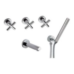 JAX Batteria vasca incasso con set doccia finitura cromo