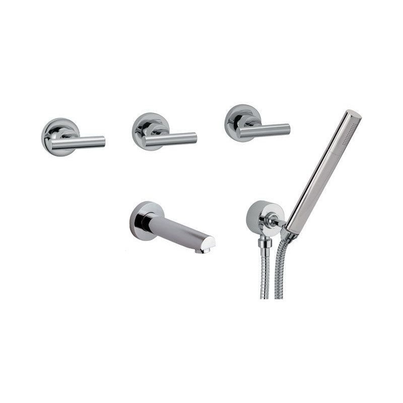 TILLY Batteria vasca incasso con set doccia finitura cromo