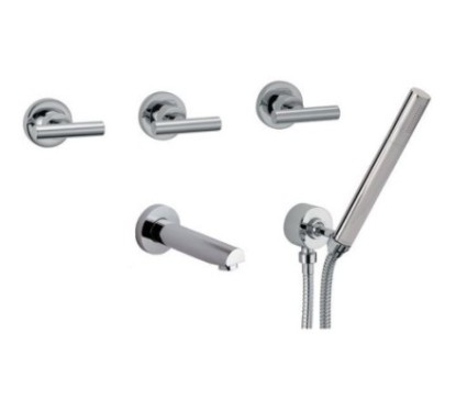 TILLY Batteria vasca incasso con set doccia finitura cromo