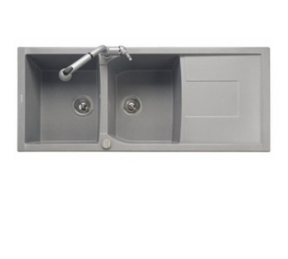 CORAX 116.20 Lavello cucina a due vasche più scolapiatti finitura micro ultragranit 90 bianco opale