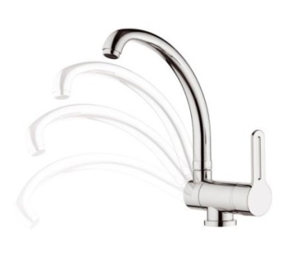 SMART monocomando per lavello con bocca alta finitura cromo