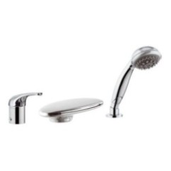 MINI Batteria bordo vasca con bocca a cascata e doccia estraibile finitura cromo