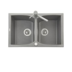 CORAX 79.20 Lavello cucina a due vasche finitura ultrametal 41 alluminio