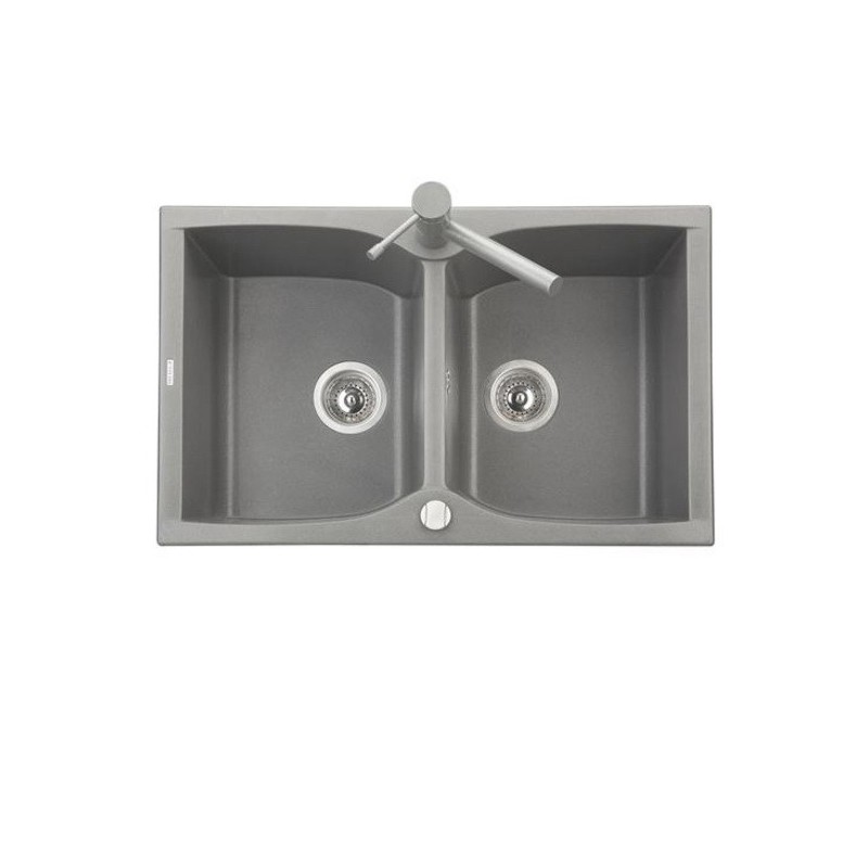 CORAX 79.20 Lavello cucina a due vasche finitura ultrametal 41 alluminio