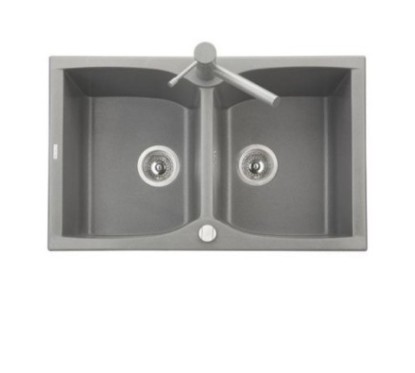 CORAX 79.20 Lavello cucina a due vasche finitura ultrametal 41 alluminio