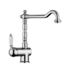 Miscelatore cucina con canna stile tradizionale finitura cromo