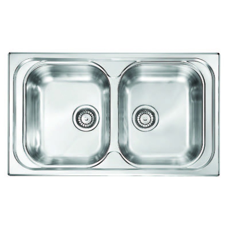 UNIVERSAL Lavello in acciaio inox a due vasche finitura satinato