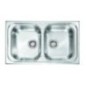 UNIVERSAL Lavello in acciaio inox a due vasche finitura satinato
