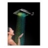 BAGNO ITALIANO IRIS soffione doccia in acciaio inox a led cm. 26x26 con cromoterapia finitura inox lucido
