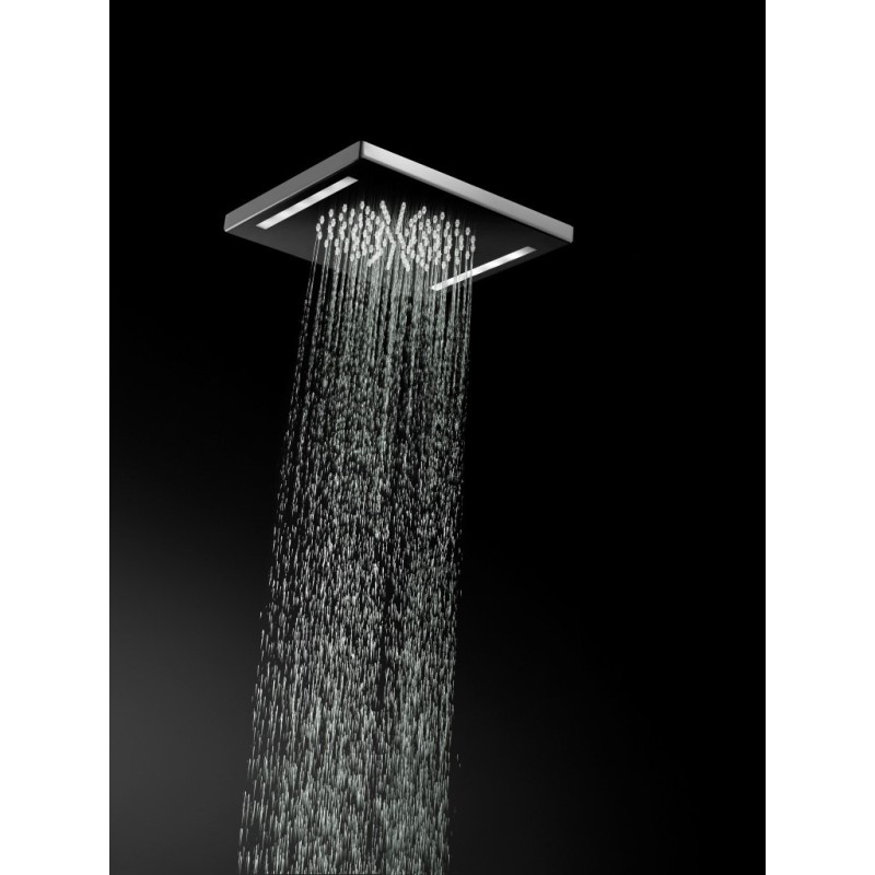 BAGNO ITALIANO IRIS soffione doccia in acciaio inox a led cm. 26x26 con cromoterapia finitura inox lucido