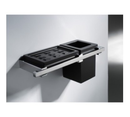 CUBE Porta sapone/bicchere vetro bianco