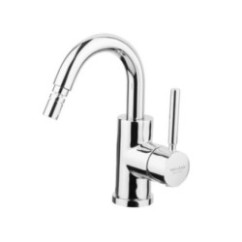 FORMA Monocomando bidet canna alta con piletta click-clack finitura cromo
