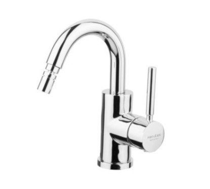 FORMA Monocomando bidet canna alta con piletta click-clack finitura cromo