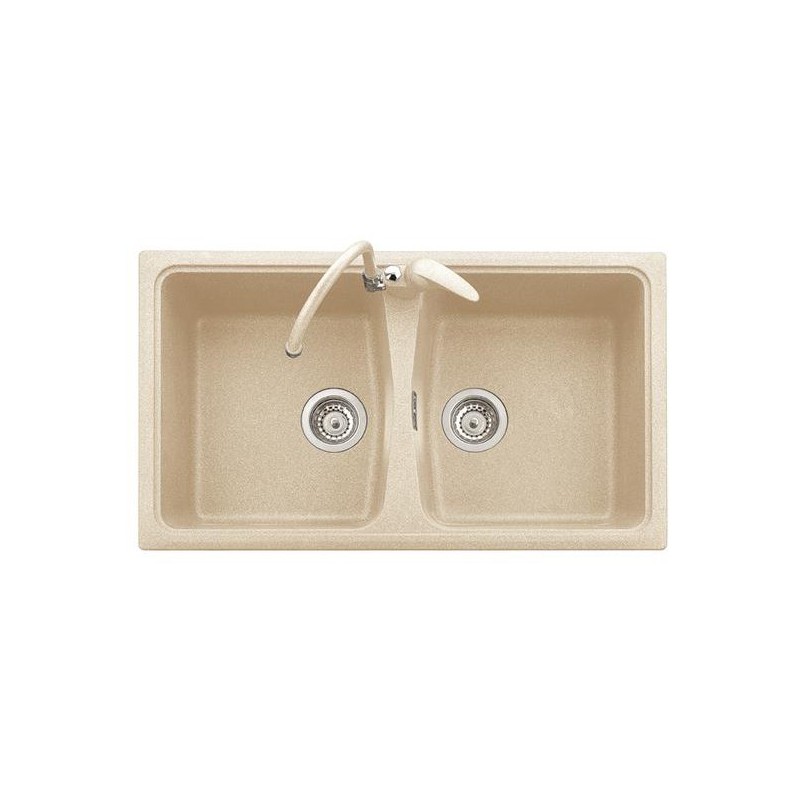 SPAZIO 86.20 Lavello cucina a due vasche finitura ultrametal 41 alluminio