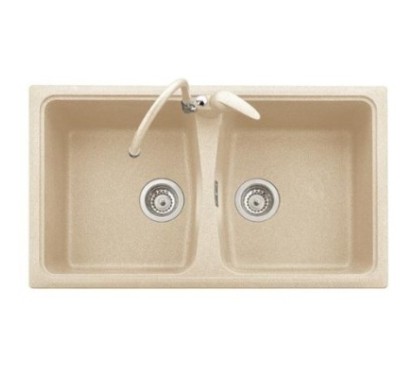 SPAZIO 86.20 Lavello cucina a due vasche finitura ultrametal 44 nero