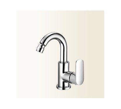 MIA Miscelatore per bidet con canna alta girevole e scarico finitura cromo