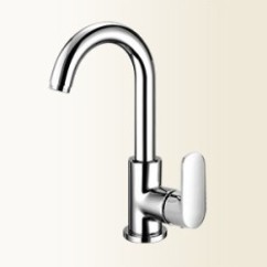 MIA Miscelatore per lavabo con canna alta girevole senza scarico finitura cromo