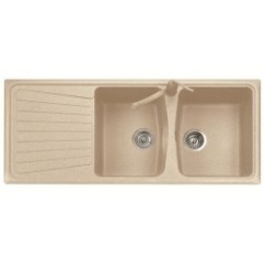 SPAZIO 116.20 Lavello cucina a due vasche più scolapiatti finitura micro ultragranit 98 bianco