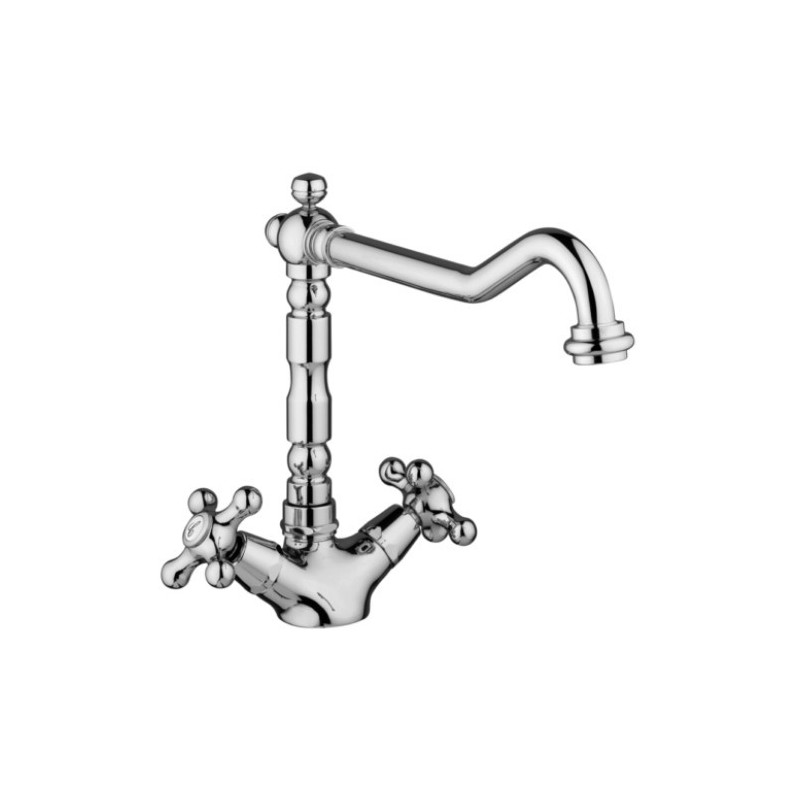 Gruppo monoforo per lavello con canna girevole finitura rame