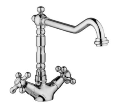 Gruppo monoforo per lavello con canna girevole finitura rame