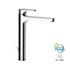 OMEGA ECO Monocomando lavabo XL con scarico finitura cromo