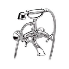 REVIVAL gruppo vasca esterno con doccia duplex e flessibile 120 cm finitura cromo