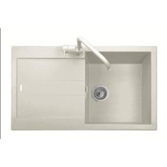 ELEGANCE 86.10 Lavello cucina ad una vasca più scolapiatti finitura micro ultragranit 58 bianco latte